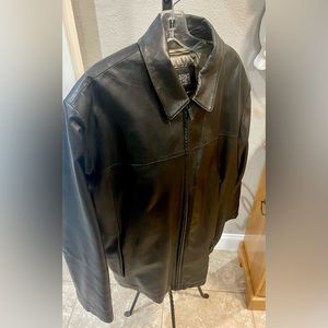 (SOLD) LIKE NEW!!! MENS WILSON LEATHER  PELLA STUDIO JACKET BLACK LARGE OBO